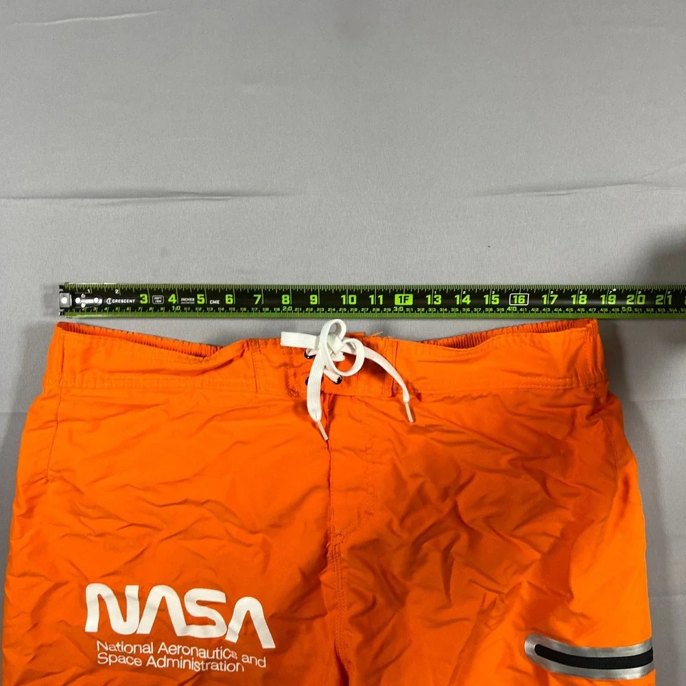 Aldrin Family Foundation Nasa Board Shorts Men XL Orange Mesh Quick Dry Swimwear
